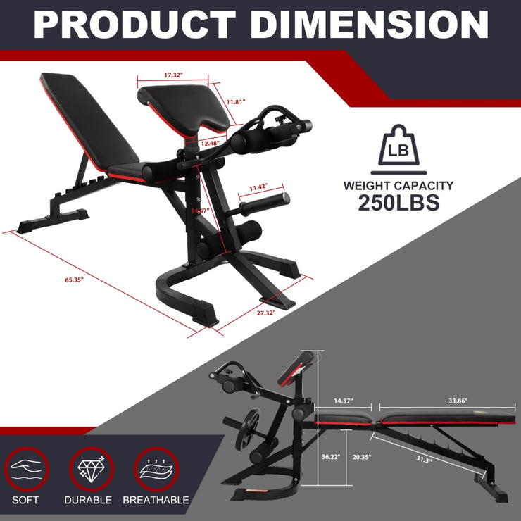 Adjustable Weight Bench Combo
