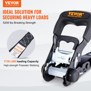 Heavy-Duty Ratchet Tie Down Straps Set