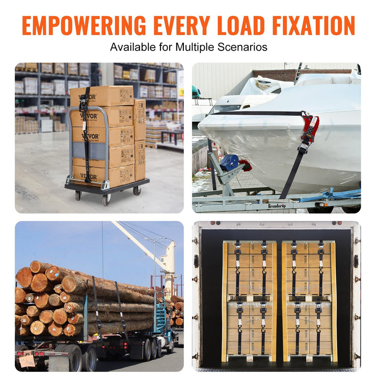 Heavy-Duty Ratchet Tie Down Straps Set