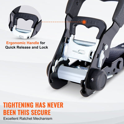 Heavy-Duty Ratchet Tie Down Straps Set